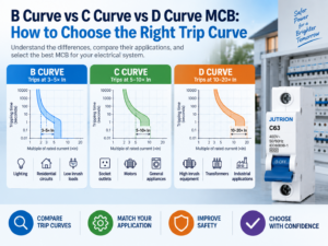 B Curve vs C Curve vs D Curve MCB trip curve comparison